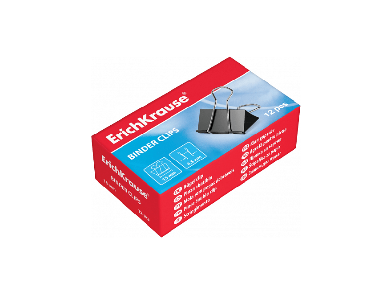 ERICH KRAUSE Bulldog Clips Foldback 12pcs/box