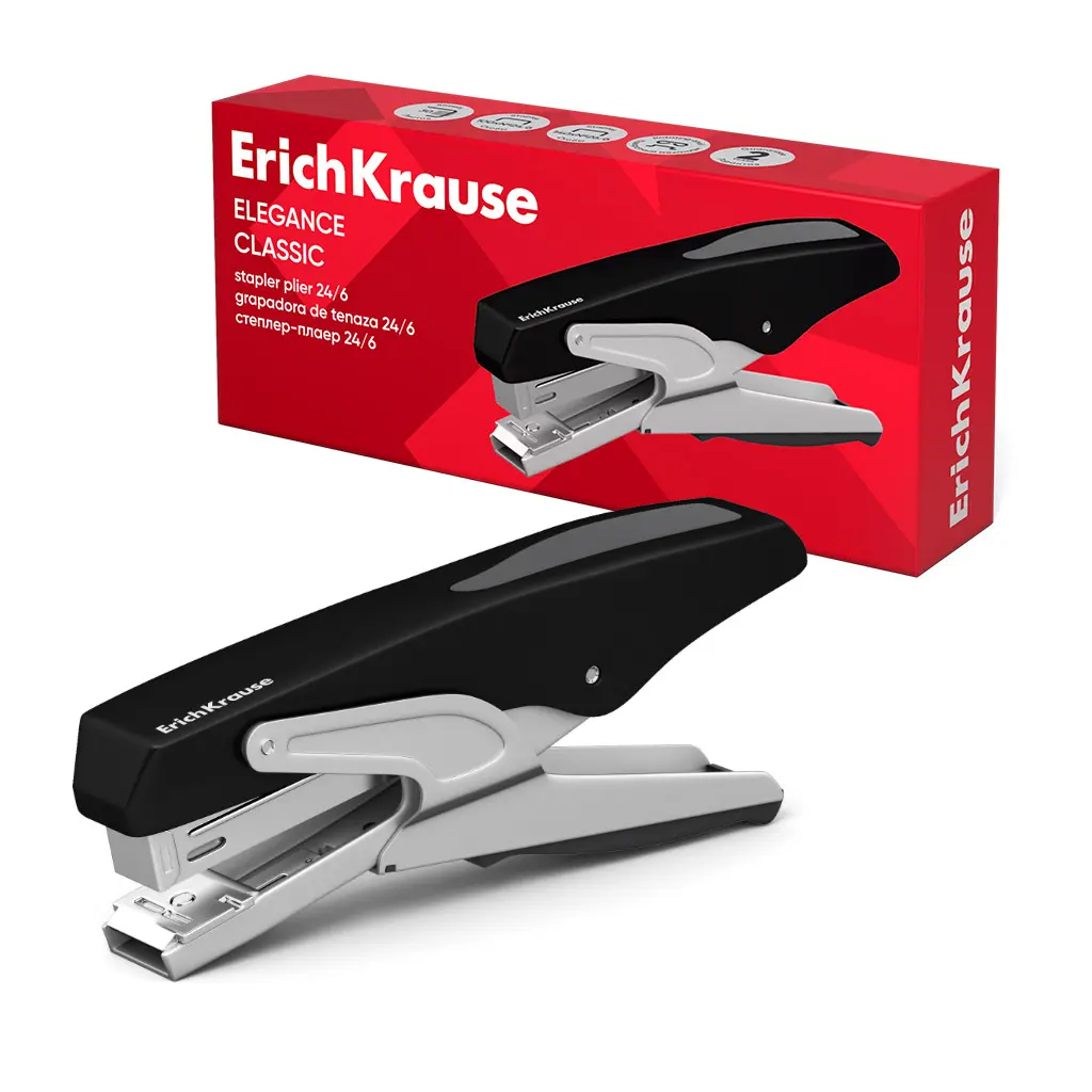 ERICH KRAUSE Stapler Plier 24/6 Black 20 sheets 18222