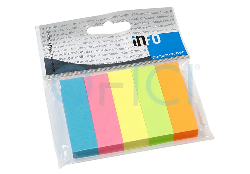 Paper index notes 50x12mm 100sh 4 Brilliant Mixed Colours I1 5679-39
