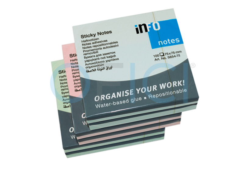 Sticky notes 75x75mm x100sh (Pastel Colours) 5654-20