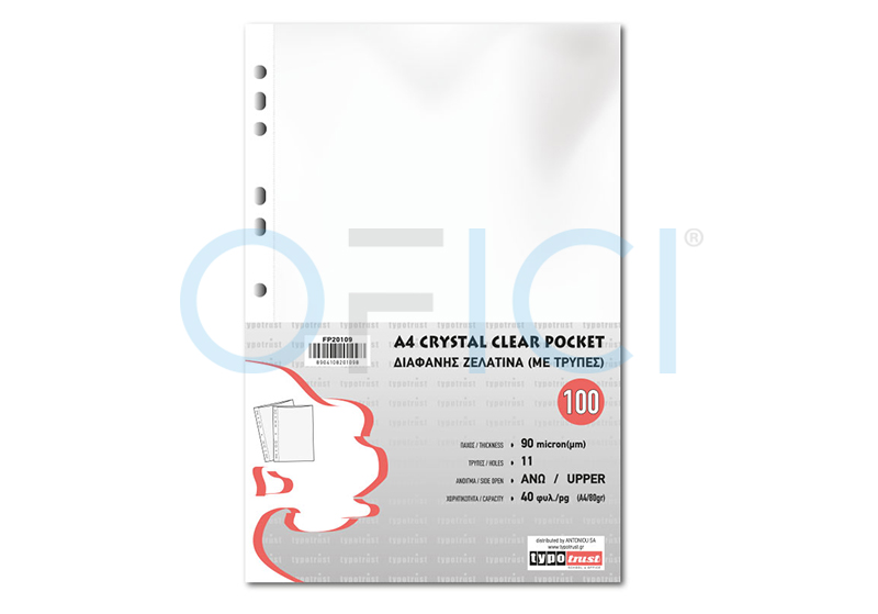 TYPO TRUST Punched Pockets Thick x 100pc 90mic PP2 FP20190