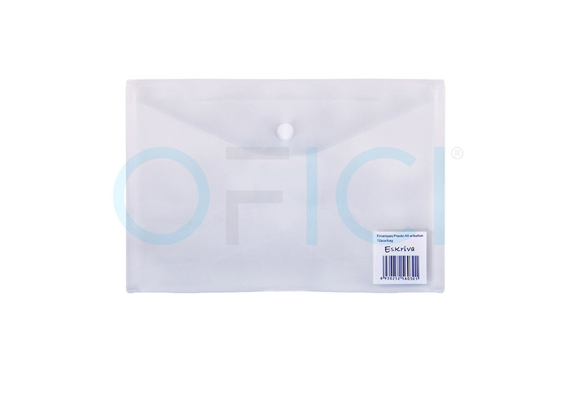 Envelope Plastic A5 w/button (clear) FP25005-10