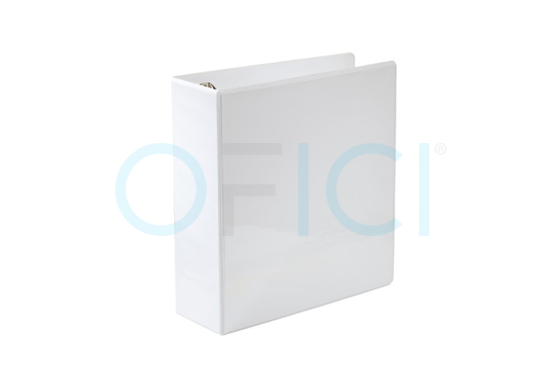 Panorama 4D-Ring Binder 3'' White (with front and side plastic sleeve) 