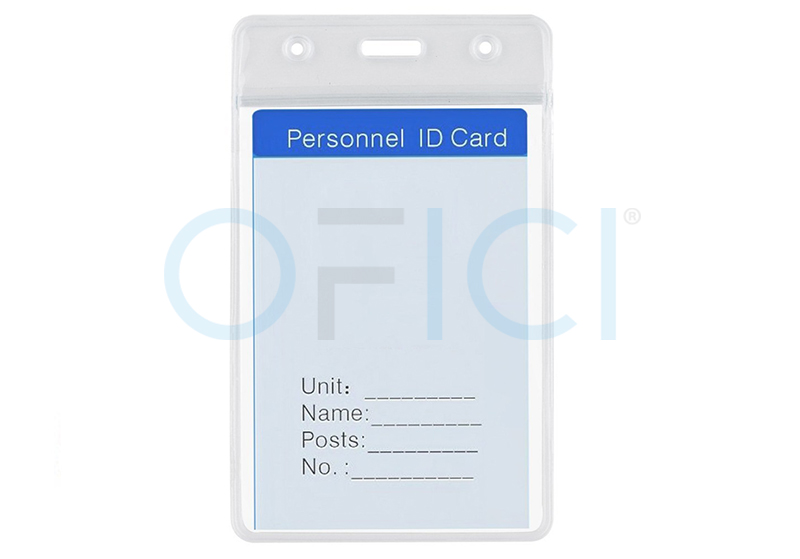 Waterproof Clear Plastic Vertical Name Tag Badge 112x67mm WCPVNTB