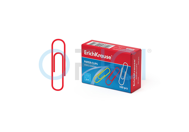ERICH KRAUSE Paper clips Round Coloured 28mm 100pcs 24871