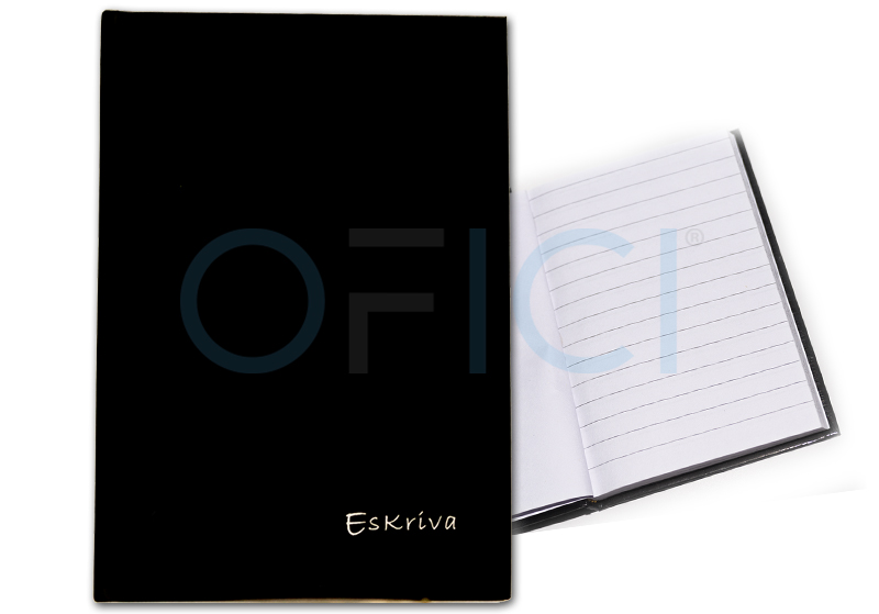 ESKRIVA Register Book A4 Ruled Black x 192pgs