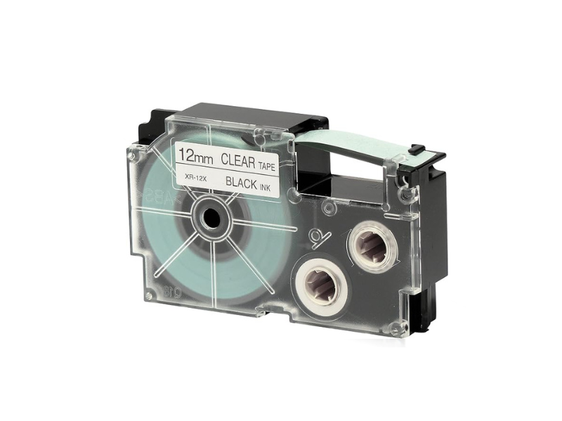 CASIO XR-12X1-W-DJ 12mm Black on Clear Label Cartridge