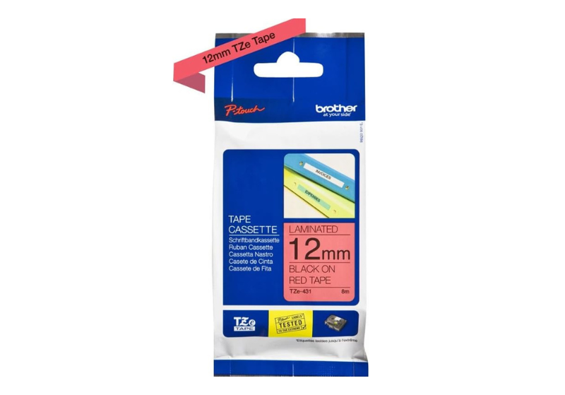 Brother Tape P-Touch 12mm Black on Red TZ2431