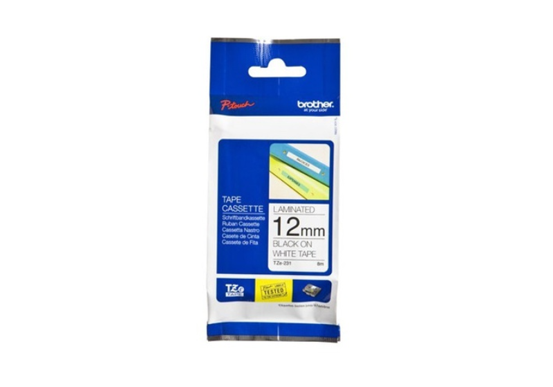 Brother Tape P-Touch 12mm Black on White TZ2-231