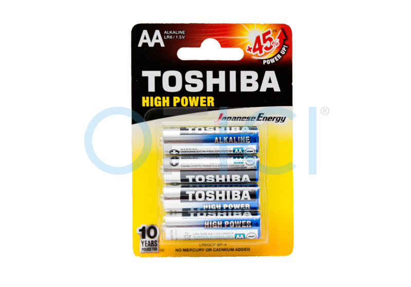 TOSHIBA Battery AA Alkaline 1.5V x4pc   LR6GCP BP-4