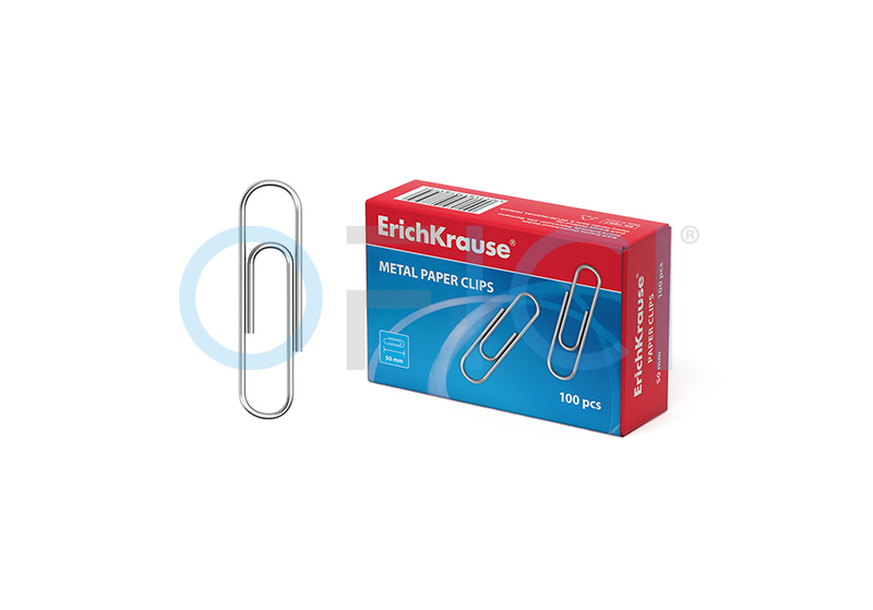 ERICH KRAUSE Paper clips zinc plated 50mm box PC2 100pcs 7857