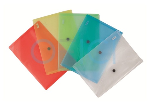 [2147/AS] Envelope Plastic A5 w/button Coloured 2147/AS