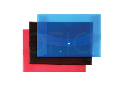 [2149/1A3BN] Envelope Plastic PVC A3 w/button Clear FP25003-10