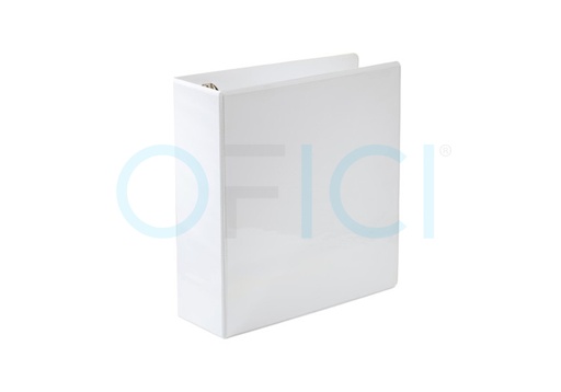 [10044] Panorama 4D-Ring Binder 3'' White (with front and side plastic sleeve) 