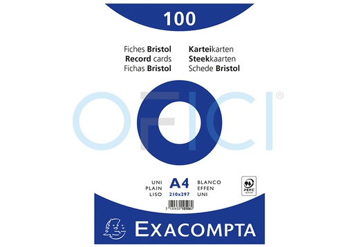 [10506E] Bristol Board A4 x 100 sheets White 205gsm 10506E