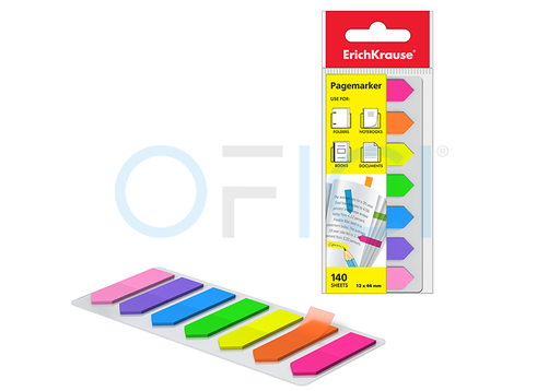 [31179] ERICH KRAUSE Page Marker Arrow 12x44mm 140 sheets 7 Neon Colours I3 EK31179
