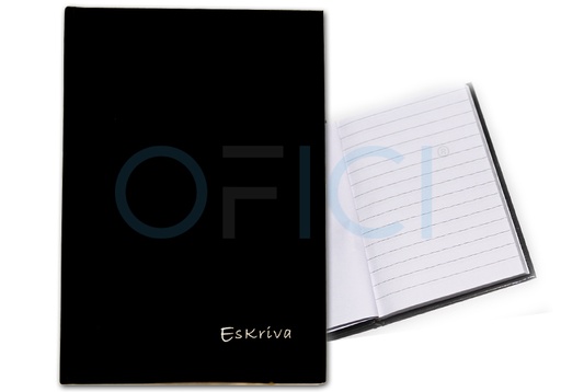 [40028] ESKRIVA Register Book A4 Ruled Black x 192pgs
