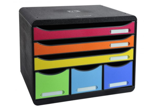 [306798D] EXACOMPTA Store Box Maxi 6 Drawers Harlequin 306798D