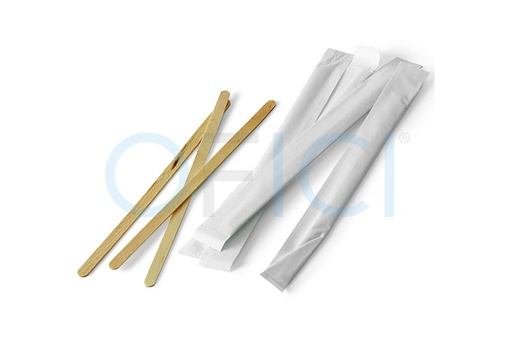 [0234/1] Wooden Coffee Stirrers x 1000 Individually Wrapped