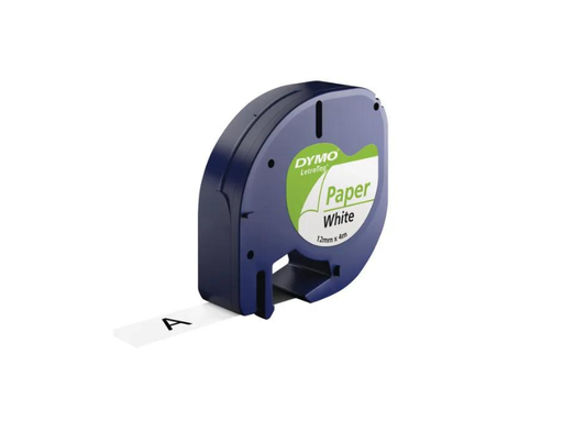[91200] Dymo Tape Paper 12mm x 4m Letra tag 91200