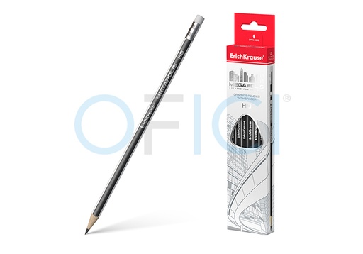 [43577] ERICH KRAUSE Pencil HB with eraser MEGAPOLIS EK43577 32860