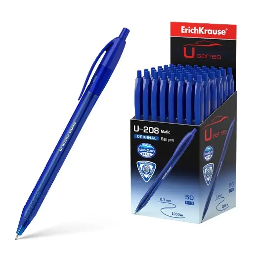 [47602] ERICH KRAUSE Retractable Ball Point Pen Ultra Glide Technology U-208 BLUE EK47602
